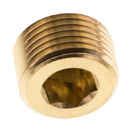 G 3/8'' Brass Closing plug with Inner Hex without collar 16 Bar [5 Pieces]