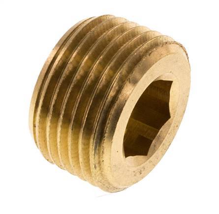 3/8'' Brass Closing plug with Inner Hex without collar 16 Bar [5 Pieces]