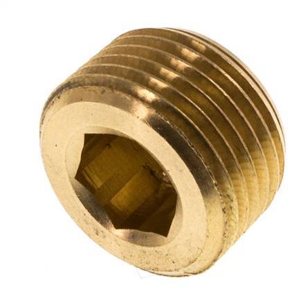 3/8'' Brass Closing plug with Inner Hex without collar 16 Bar [5 Pieces]