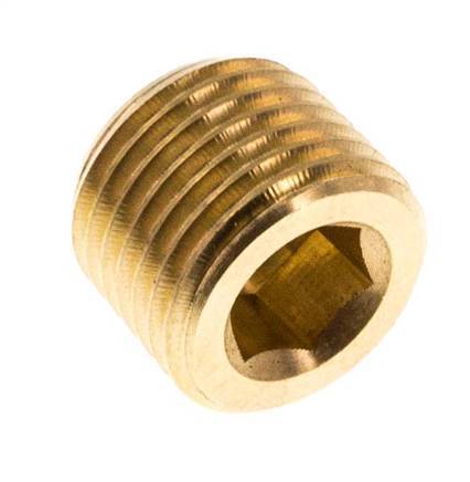 M10x1 Brass Closing plug with Inner Hex without collar (conical) 16 Bar [10 Pieces]