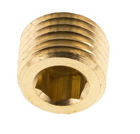 M14x1.5 Brass Closing plug with Inner Hex without collar 16 Bar [5 Pieces]