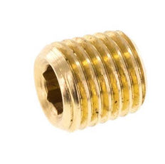 M8x1 Brass Closing plug with Inner Hex without collar (conical) 16 Bar [5 Pieces]