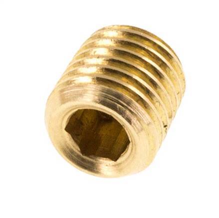 M8x1 Brass Closing plug with Inner Hex without collar (conical) 16 Bar [5 Pieces]