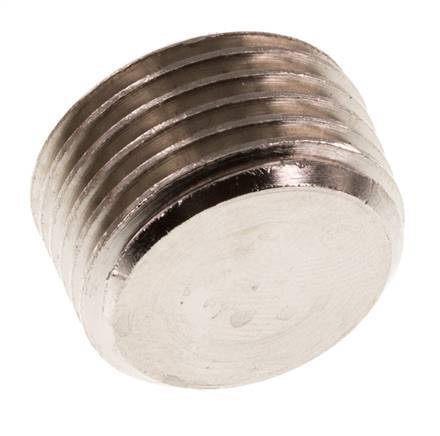 1/2'' Nickel plated Brass Closing plug with Inner Hex without collar 16 Bar [5 Pieces]