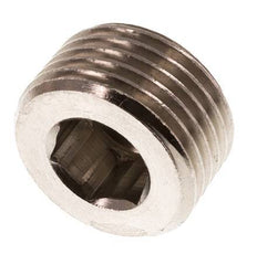 1/2'' Nickel plated Brass Closing plug with Inner Hex without collar 16 Bar [5 Pieces]