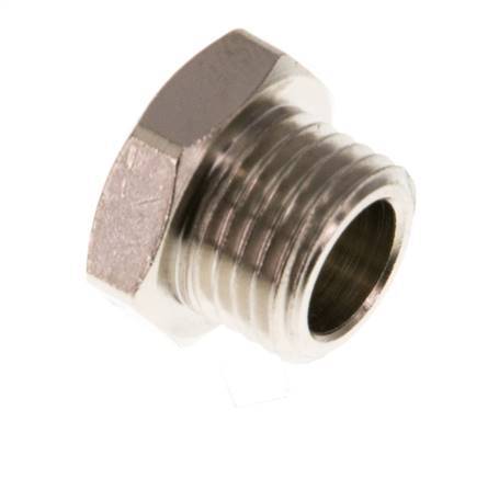 G 1/4'' Nickel plated Brass Closing plug with Outer Hex 16 Bar [10 Pieces]