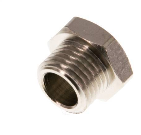 G 1/4'' Nickel plated Brass Closing plug with Outer Hex 16 Bar [10 Pieces]
