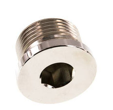 G 3/4'' Nickel plated Brass Closing plug with Inner Hex 16 Bar