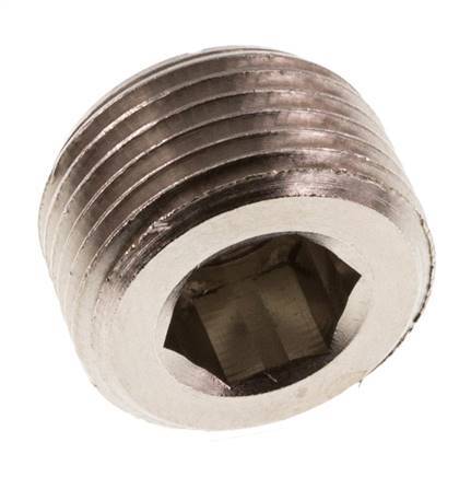 3/8'' Nickel plated Brass Closing plug with Inner Hex without collar 16 Bar [10 Pieces]