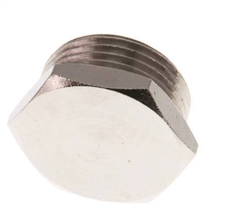 G 1'' Nickel plated Brass Closing plug with Outer Hex 16 Bar