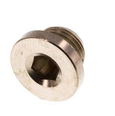 G 1/8'' Nickel plated Brass Closing plug with Inner Hex and FKM Seal 16 Bar [5 Pieces]