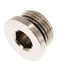 G 1/2'' Nickel plated Brass Closing plug with Inner Hex and NBR Seal 16 Bar [5 Pieces]