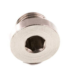 G 1/8'' Nickel plated Brass Closing plug with Inner Hex and NBR Seal 16 Bar [10 Pieces]