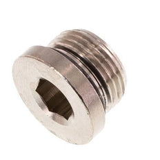 G 3/8'' Nickel plated Brass Closing plug with Inner Hex and NBR Seal 16 Bar [5 Pieces]
