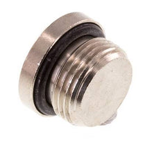 G 3/8'' Nickel plated Brass Closing plug with Inner Hex and NBR Seal 16 Bar [5 Pieces]