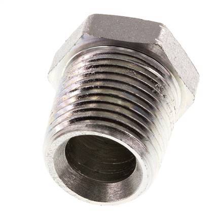 3/8'' NPT Male Zinc plated Steel Closing plug with Outer Hex 210 Bar [2 Pieces]