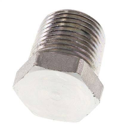 3/8'' NPT Male Zinc plated Steel Closing plug with Outer Hex 210 Bar [2 Pieces]