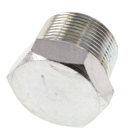 1 1/4'' NPT Male Zinc plated Steel Closing plug with Outer Hex 80 Bar