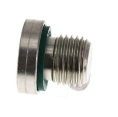 G 1/4'' Außengewinde Verschlußstopfen aus verzinktem Stahl mit Innensechskant und FKM-Dichtung 400 bar [5 Stück]