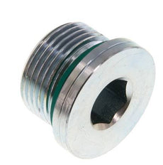 G 3/4'' Male Zinc plated Steel Closing plug with Inner Hex and FKM Seal 400 Bar [2 Pieces]