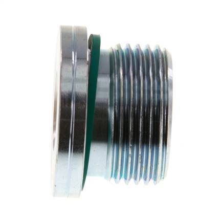 G 3/4'' Male Zinc plated Steel Closing plug with Inner Hex and FKM Seal 400 Bar [2 Pieces]