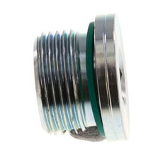 G 3/4'' Male Zinc plated Steel Closing plug with Inner Hex and FKM Seal 400 Bar [2 Pieces]