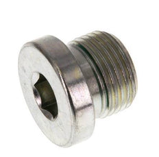 G 3/8'' Male Zinc plated Steel Closing plug with Inner Hex and FKM Seal 400 Bar [2 Pieces]