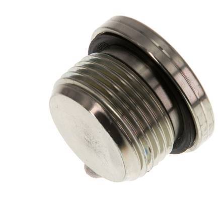 G 3/4'' Male Zinc plated Steel Closing plug with Inner Hex and NBR seal 400 Bar [2 Pieces]