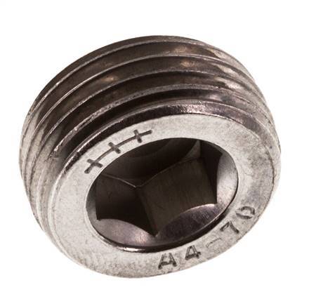 1/2'' Stainless steel Closing plug with Inner Hex without collar 40 Bar [2 Pieces]
