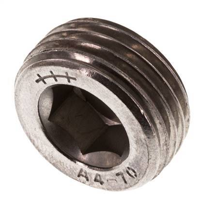 1/2'' Stainless steel Closing plug with Inner Hex without collar 40 Bar [2 Pieces]