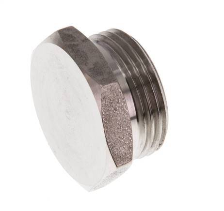 G 3/4'' Stainless steel Closing plug with Outer Hex 40 Bar