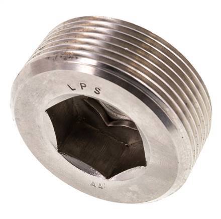 1 1/2'' Edelstahl Verschlussstopfen mit Innensechskant ohne Bund 40 Bar