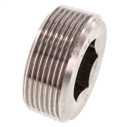 1 1/2'' Edelstahl Verschlussstopfen mit Innensechskant ohne Bund 40 Bar