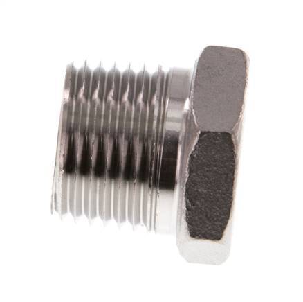 1/2'' NPT Male Stainless steel Closing plug with Outer Hex 16 Bar [2 Pieces]