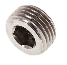 G 1/2'' Stainless steel Closing plug with Inner Hex without collar 40 Bar