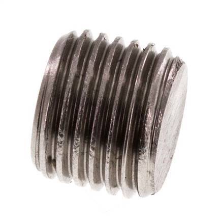 G 1/4'' Stainless steel Closing plug with Inner Hex without collar 40 Bar
