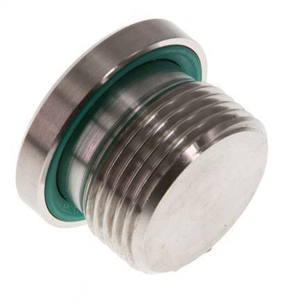 G 3/4'' Außengewinde Verschlussstopfen aus Edelstahl mit Innensechskant und FKM-Dichtung 400 bar