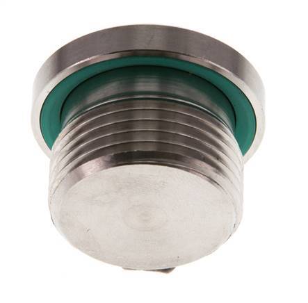 G 3/4'' Außengewinde Verschlussstopfen aus Edelstahl mit Innensechskant und FKM-Dichtung 400 bar