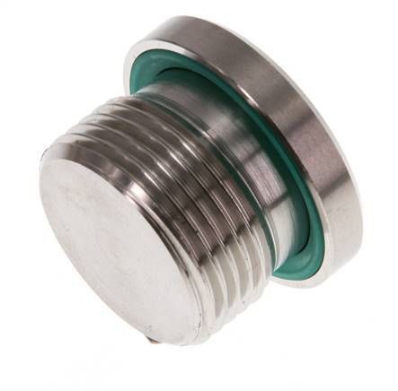 G 3/4'' Außengewinde Verschlussstopfen aus Edelstahl mit Innensechskant und FKM-Dichtung 400 bar
