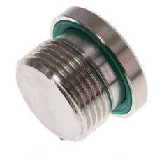 G 3/4'' Außengewinde Verschlussstopfen aus Edelstahl mit Innensechskant und FKM-Dichtung 400 bar