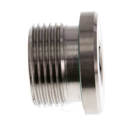 G 3/4'' Außengewinde Verschlussstopfen aus Edelstahl mit Innensechskant und FKM-Dichtung 400 bar