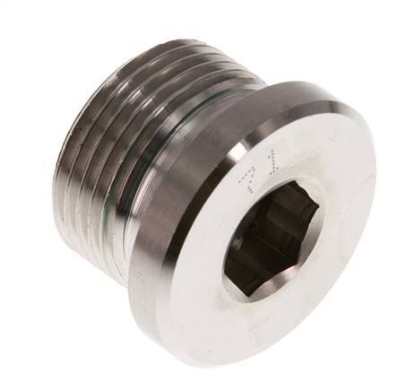 G 3/4'' Außengewinde Verschlussstopfen aus Edelstahl mit Innensechskant und FKM-Dichtung 400 bar