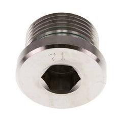 G 3/4'' Außengewinde Verschlussstopfen aus Edelstahl mit Innensechskant und FKM-Dichtung 400 bar