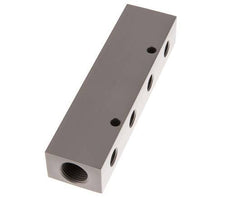 2xG 1/2'' x 4xG 1/4'' Aluminium Verteilerblock einseitig 16 bar