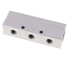 2xG 1/2'' x 6xG 1/4'' Aluminium Verteilerblock Doppelseitig 16 bar
