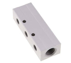 2xG 1/2'' x 6xG 1/4'' Aluminium Verteilerblock Doppelseitig 16 bar