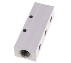 2xG 1/2'' x 6xG 1/4'' Aluminium Verteilerblock Doppelseitig 16 bar
