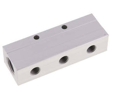 2xG 1/2'' x 6xG 1/4'' Aluminium Verteilerblock Doppelseitig 16 bar