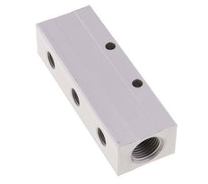 2xG 1/2'' x 6xG 1/4'' Aluminium Verteilerblock Doppelseitig 16 bar