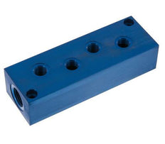 2xG 1/2'' x 8xG 1/4'' Aluminium Verteilerblock einseitig 16 bar